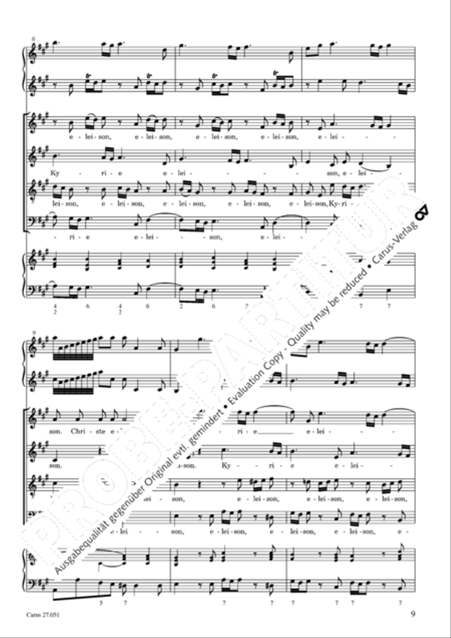 Missa in A Major 4-Part scores gallery preview page 10