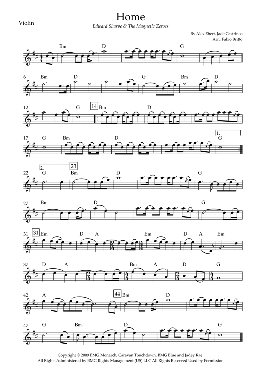 Home Violin Solo scores gallery preview page 1