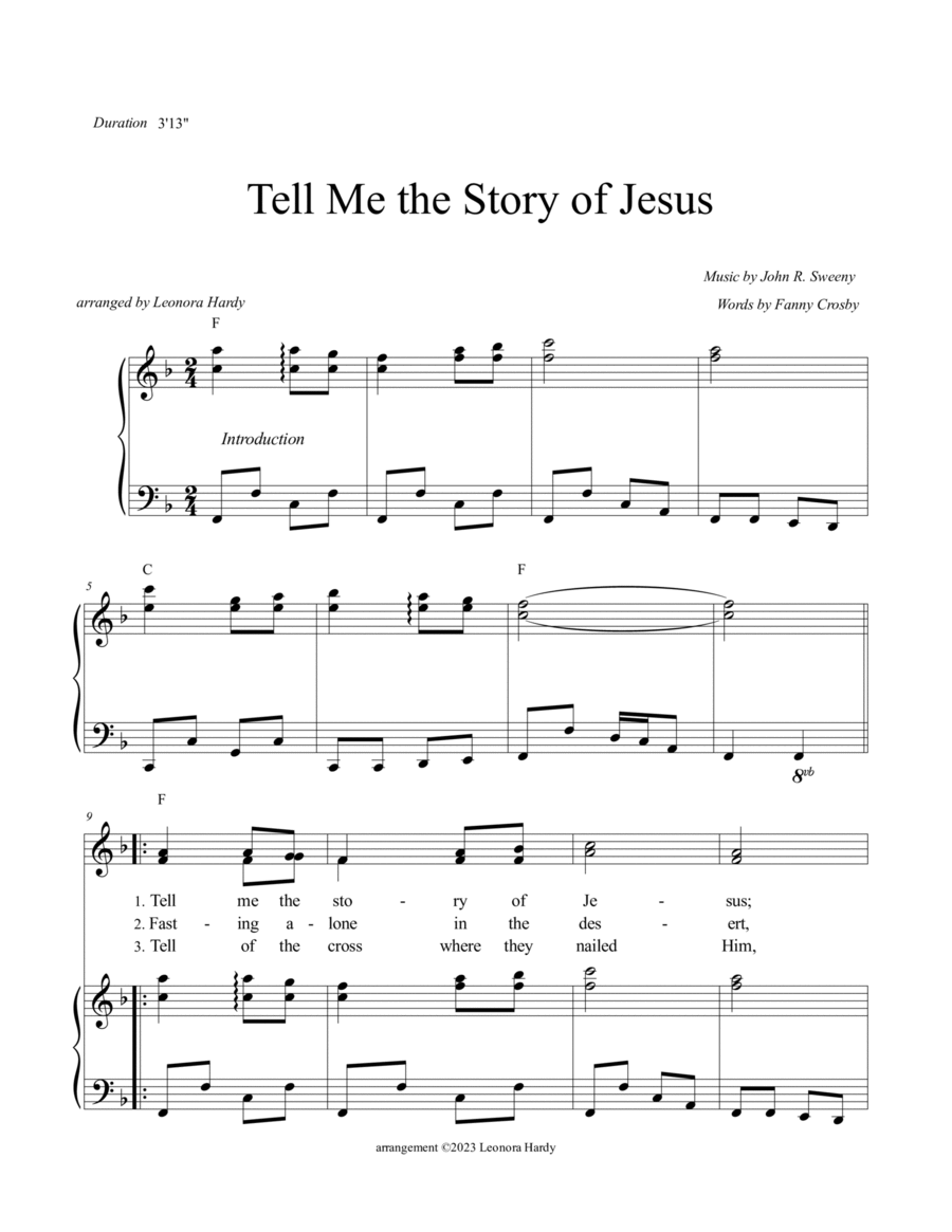 Tell Me the Story of Jesus (Bluegrass Choral) SA scores gallery preview page 1