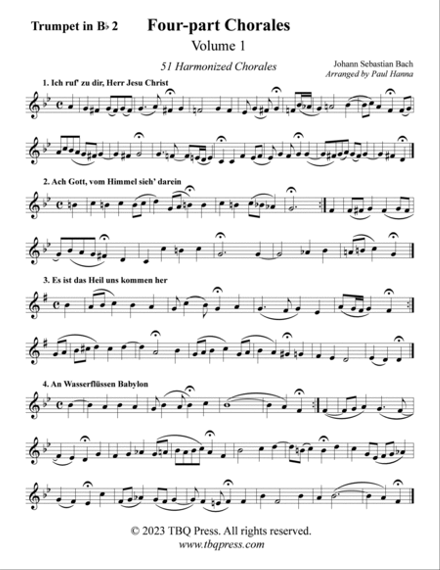 Four-part Chorales, Volume 1. 51 Harmonized chorales. 4-Part scores gallery preview page 3