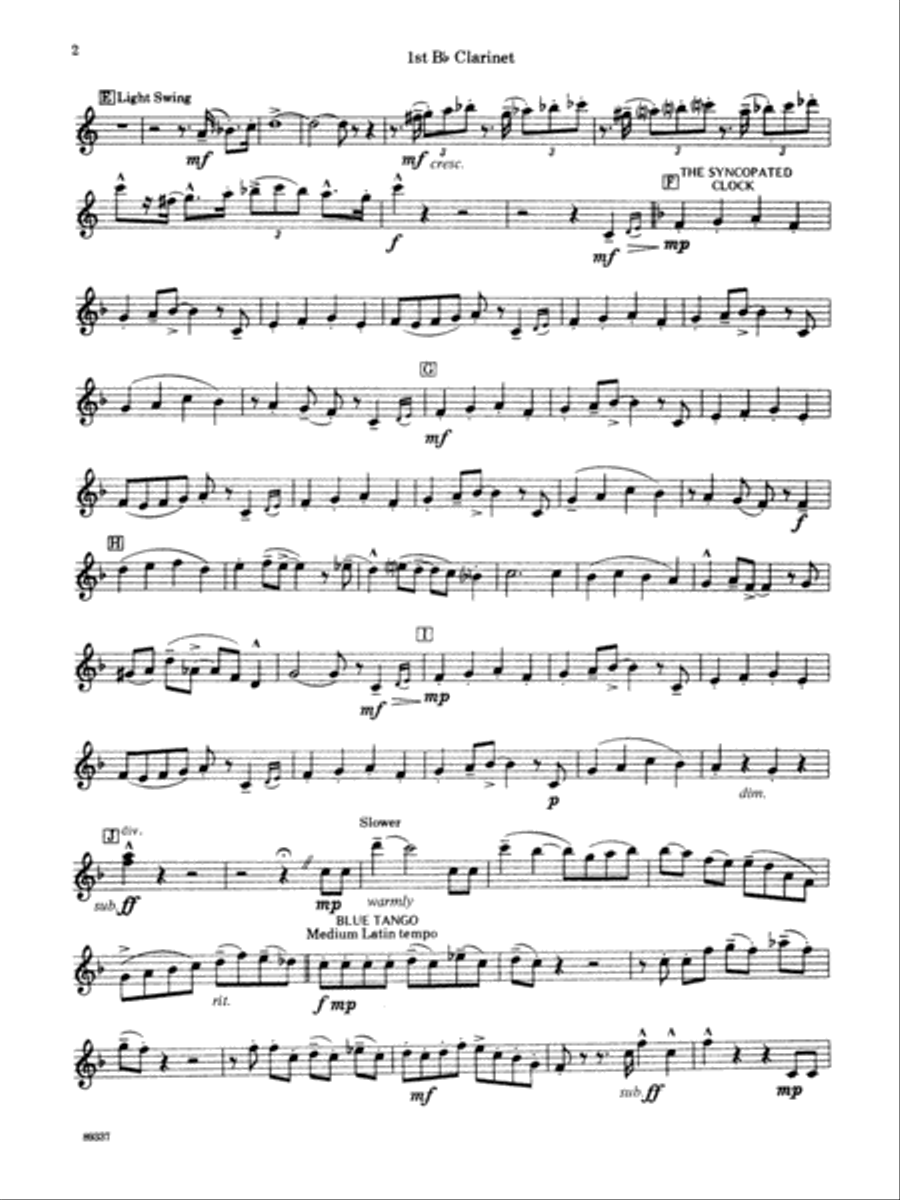 Leroy Anderson Portrait: 1st B-flat Clarinet Concert Band scores gallery preview page 2