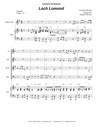 Loch Lomond (Woodwind Quartet and Piano)