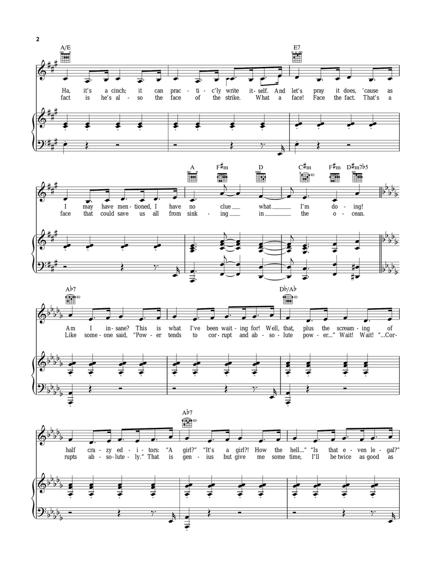 Watch What Happens (from Newsies: The Musical) Piano, Vocal, Guitar scores gallery preview page 2