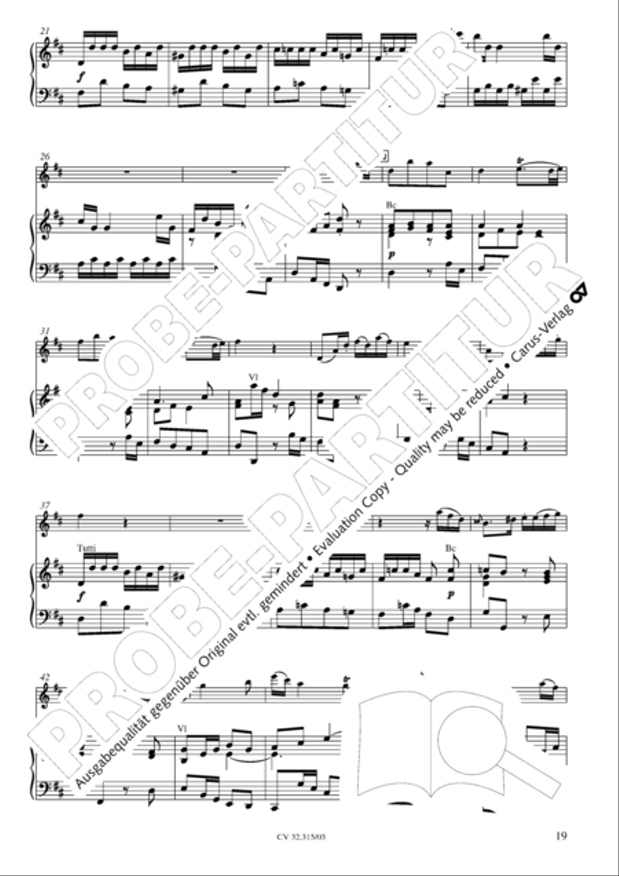 Flute concerto in D major (Flotenkonzert in D) Flute scores gallery preview page 20