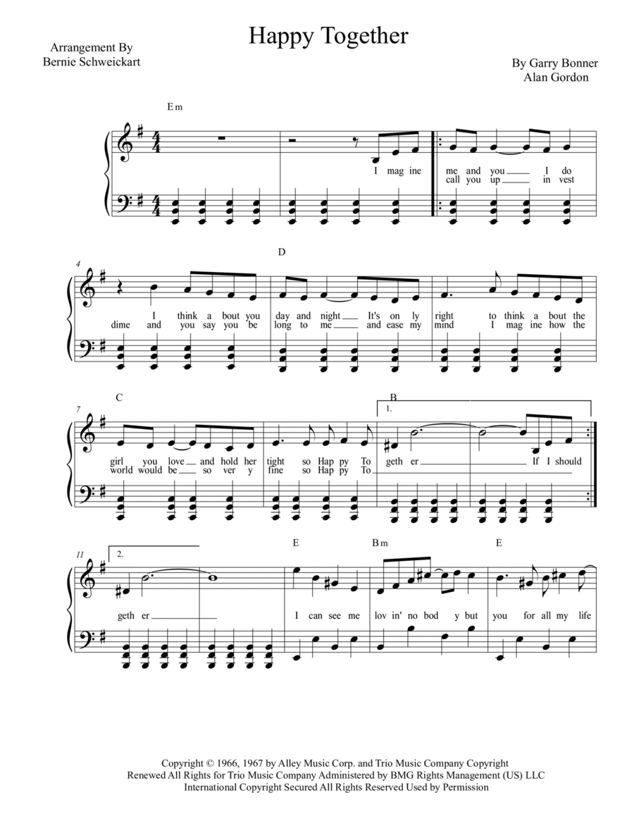 Happy Together A Cappella scores gallery preview page 1