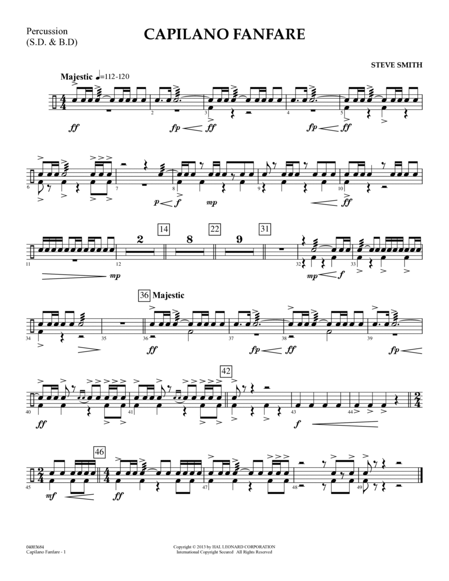 Capilano Fanfare (Digital Only) - Percussion Concert Band scores gallery preview page 1