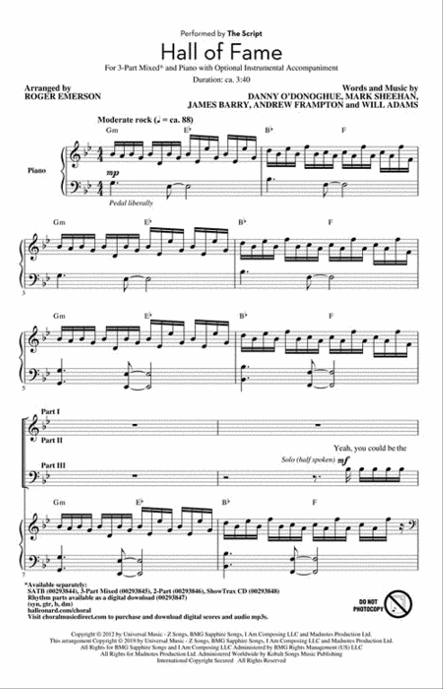 Hall of Fame 3-Part scores gallery preview page 2