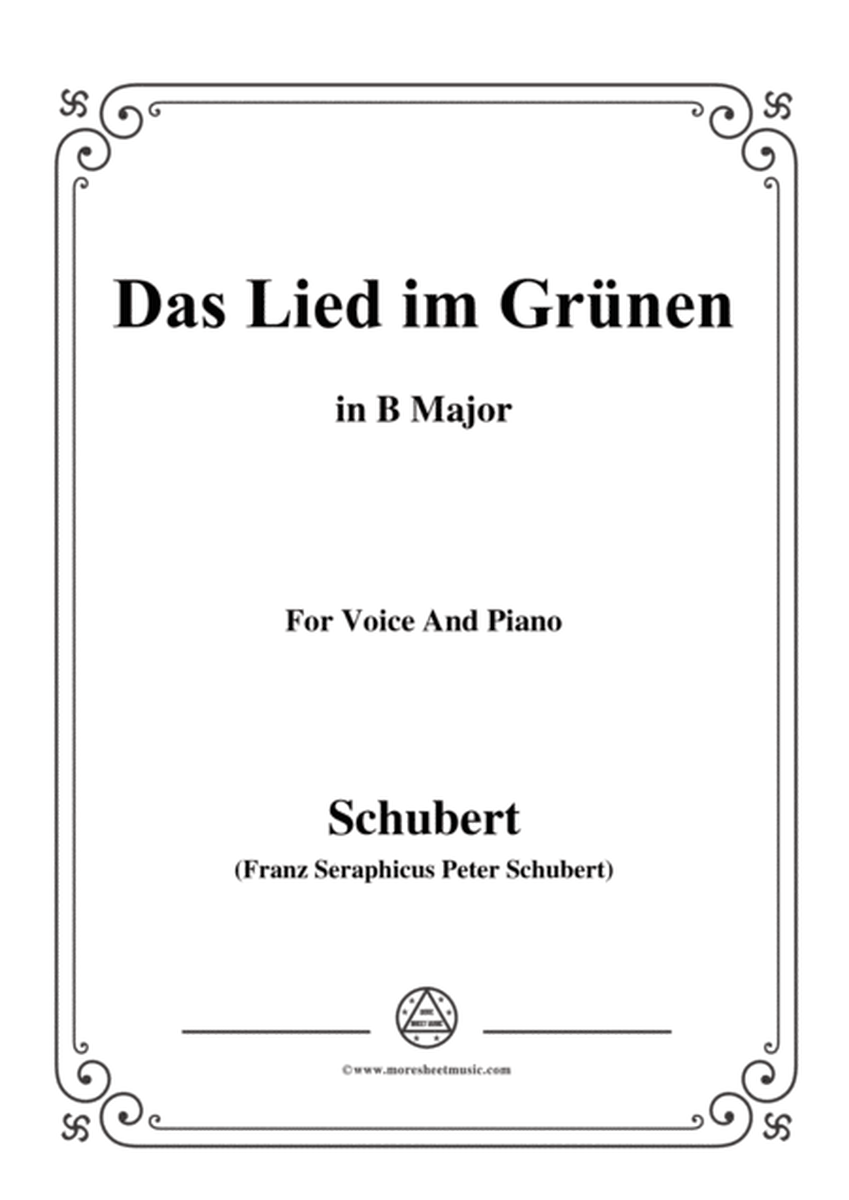 Schubert-Das Lied im Grünen,Op.115 No.1,in B Major,for Voice&Piano image number null