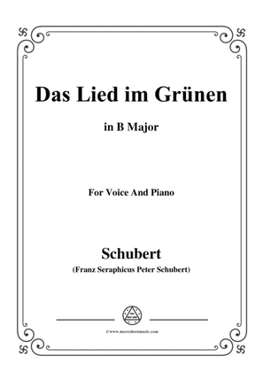 Book cover for Schubert-Das Lied im Grünen,Op.115 No.1,in B Major,for Voice&Piano