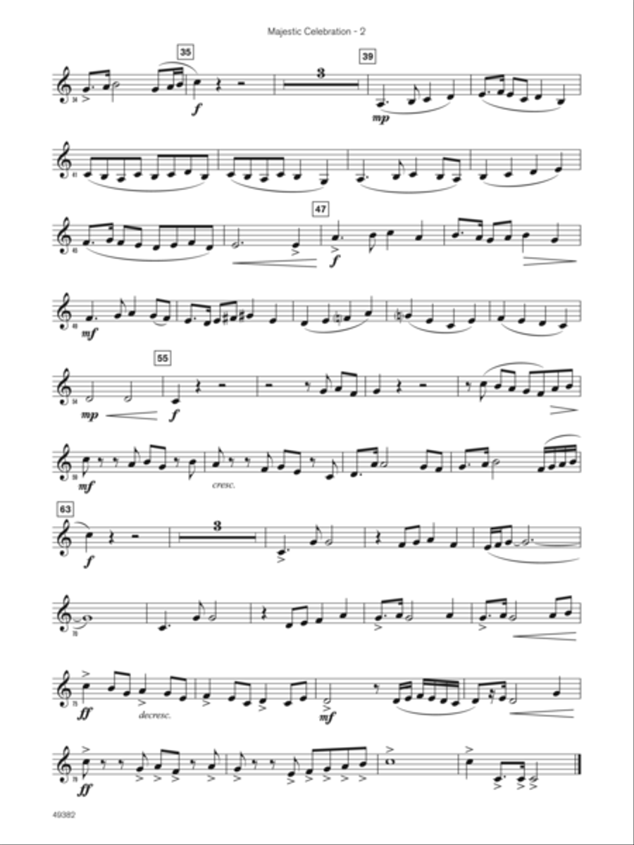 Majestic Celebration (Sound Innovations Soloist, Bass Clarinet) Small Ensemble scores gallery preview page 2