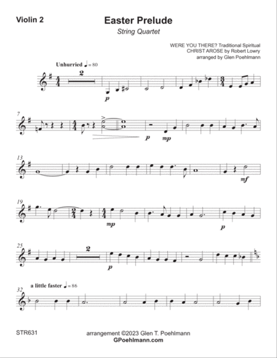 EASTER PRELUDE - String Quartet - unaccompanied (Grade 3) String Quartet scores gallery preview page 6