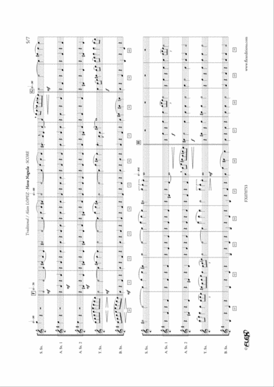 Hava Naguila Saxophone Quintet scores gallery preview page 5