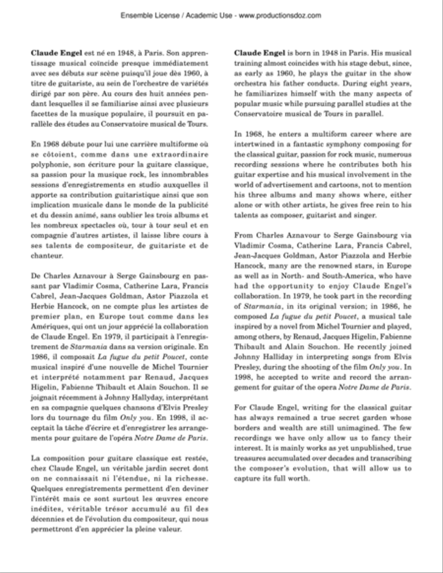 Fantaisie sur un thème auvergnat, L'oiseau et l'aube Classical Guitar scores gallery preview page 2