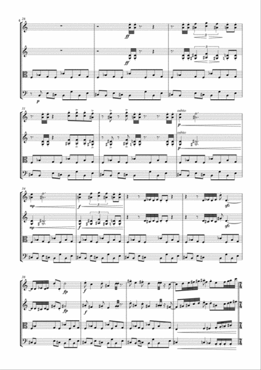String Quartet for Béla Bartók String Quartet scores gallery preview page 4