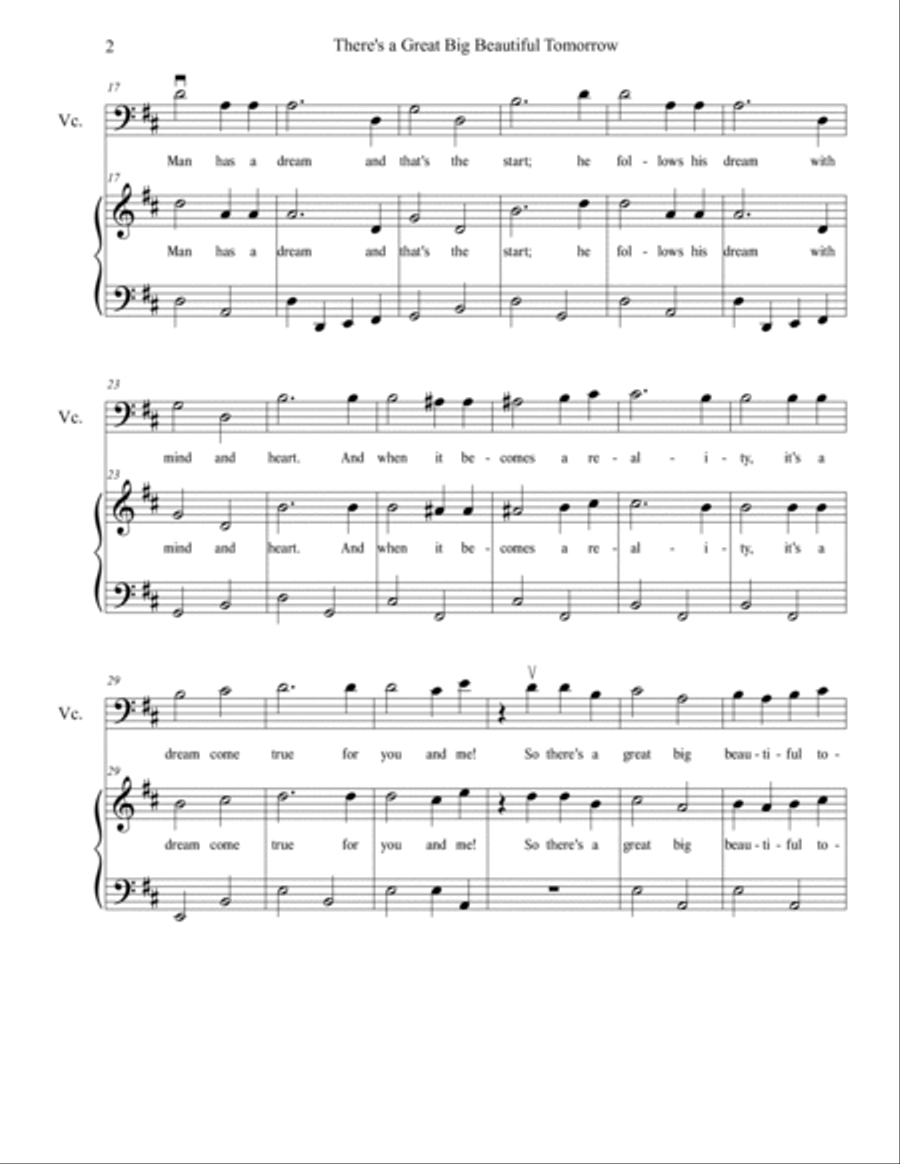 There's A Great Big Beautiful Tomorrow Piano scores gallery preview page 2