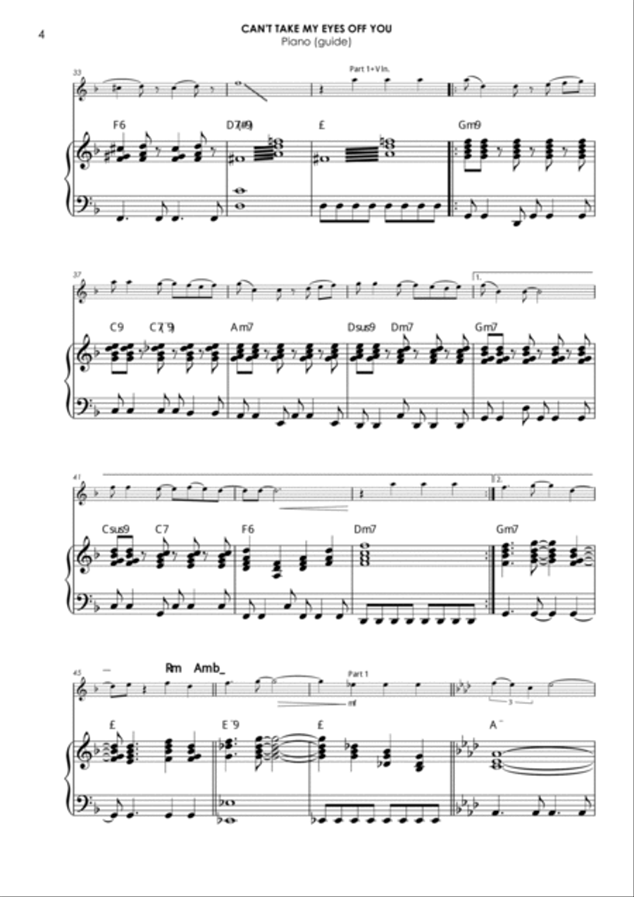 Can't Take My Eyes Off Of You Piano scores gallery preview page 4