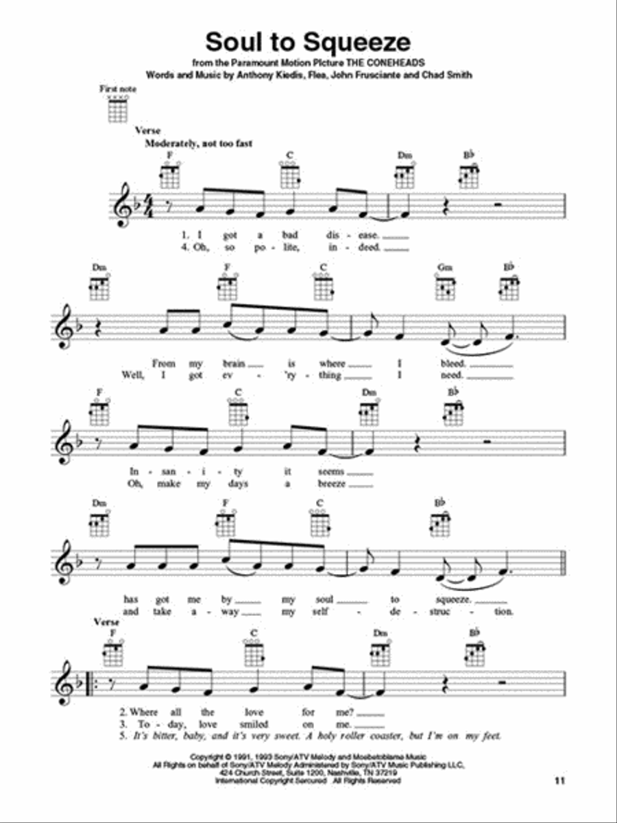 Red Hot Chili Peppers for Ukulele Ukulele scores gallery preview page 4