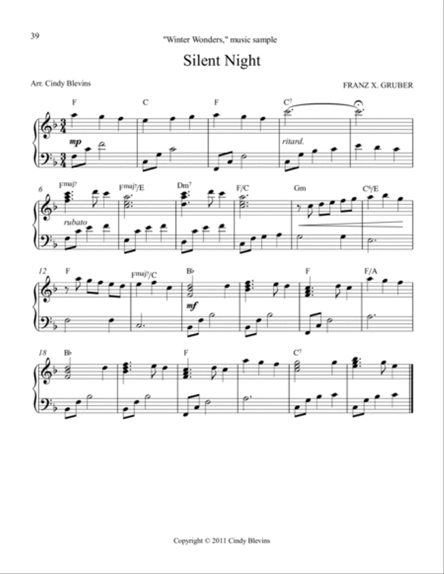Winter Wonders, 25 seasonal arrangements for Lever or Pedal Harp Pedal Harp scores gallery preview page 6