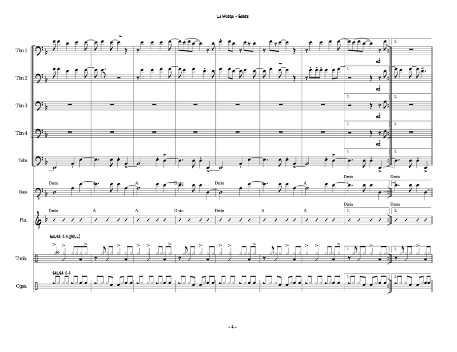 La Murga Panamena Trombone Duet scores gallery preview page 4