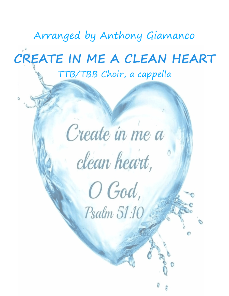 Create in Me a Clean Heart (TTB or TBB choir, a cappella) TTB scores gallery preview page 1