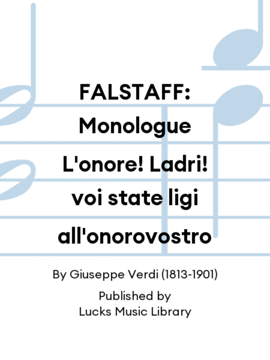 FALSTAFF: Monologue L