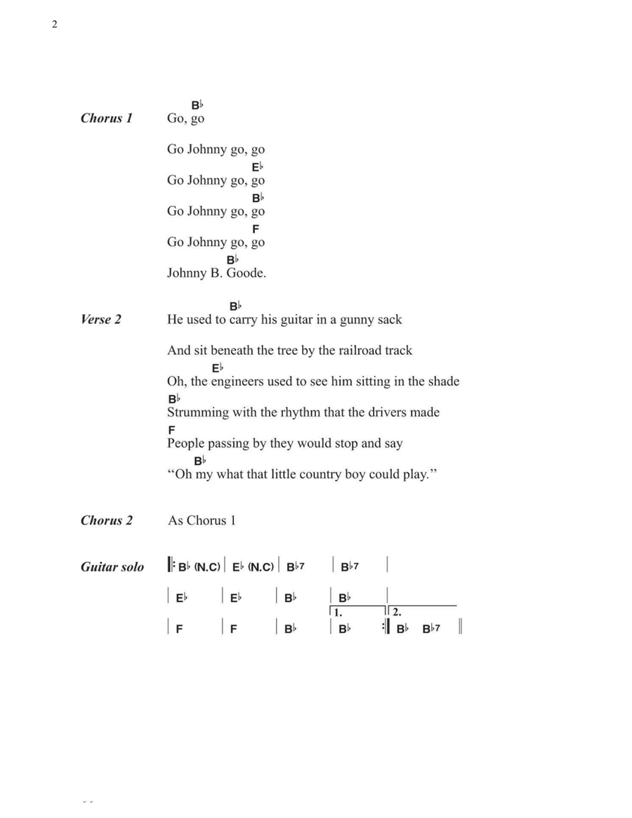 Johnny B. Goode Johnny B. Goode Easy Guitar scores gallery preview page 2
