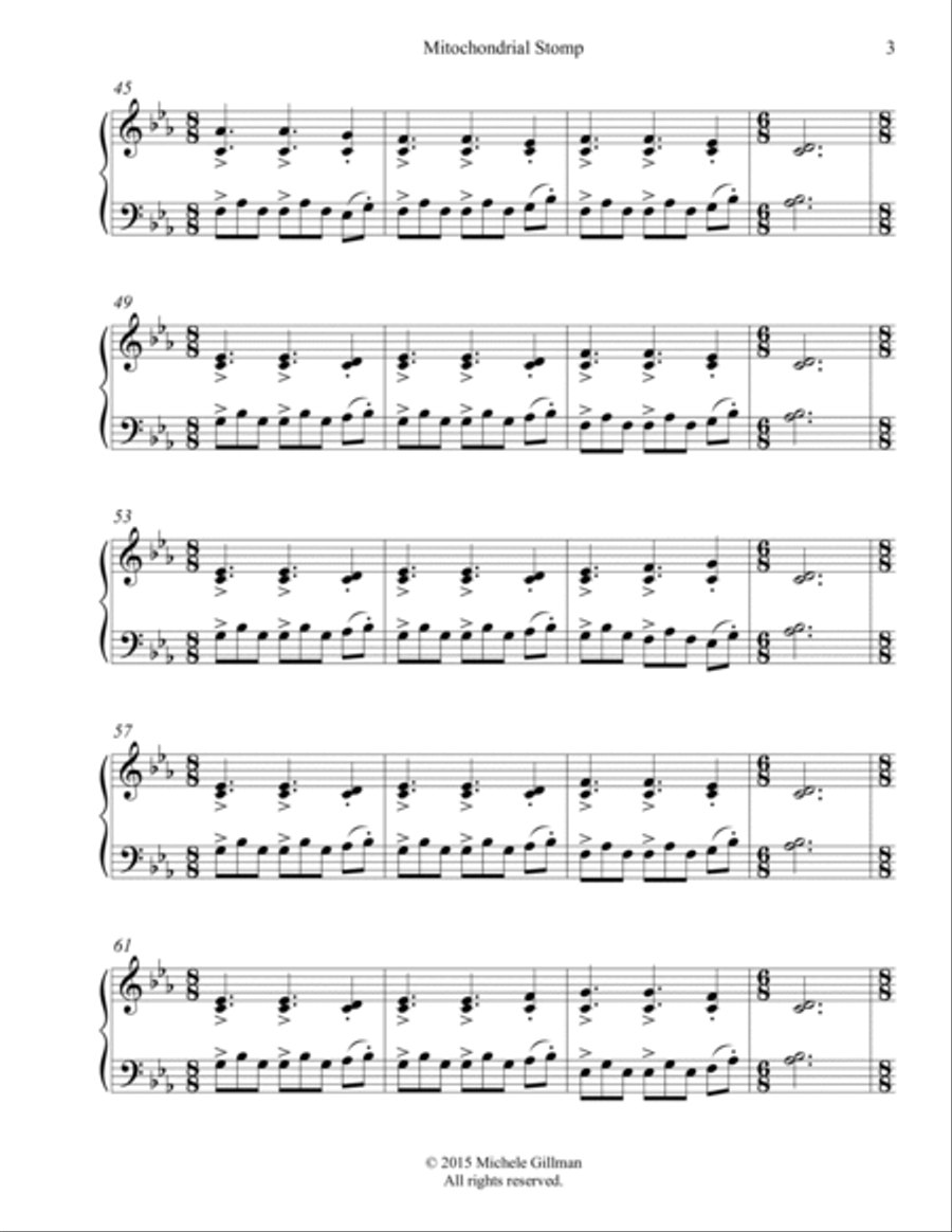Songs from My People - Mitochondrial Stomp Piano Solo scores gallery preview page 3