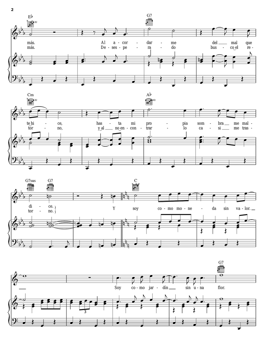 Caricatura Piano, Vocal, Guitar scores gallery preview page 2