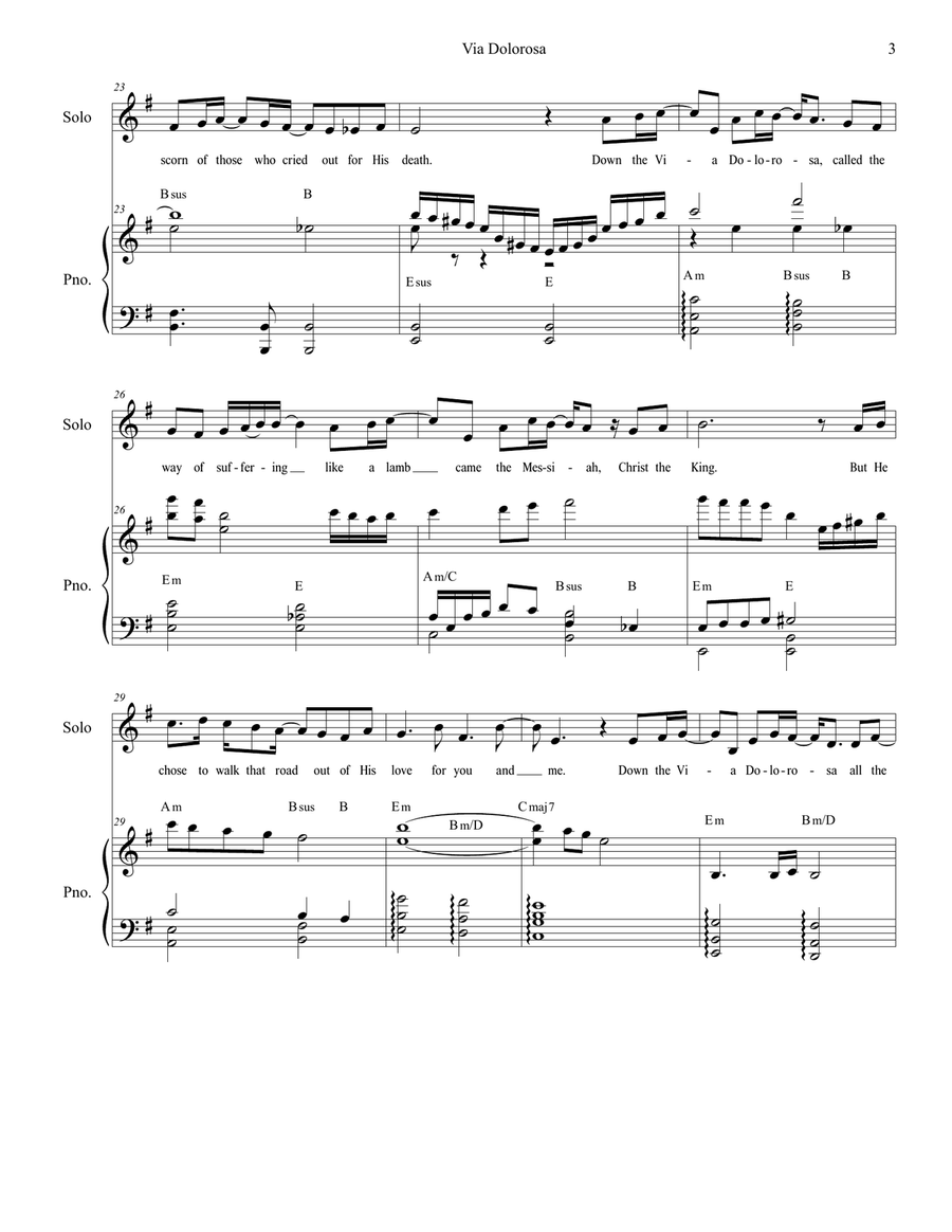 Via Dolorosa Piano, Vocal scores gallery preview page 3