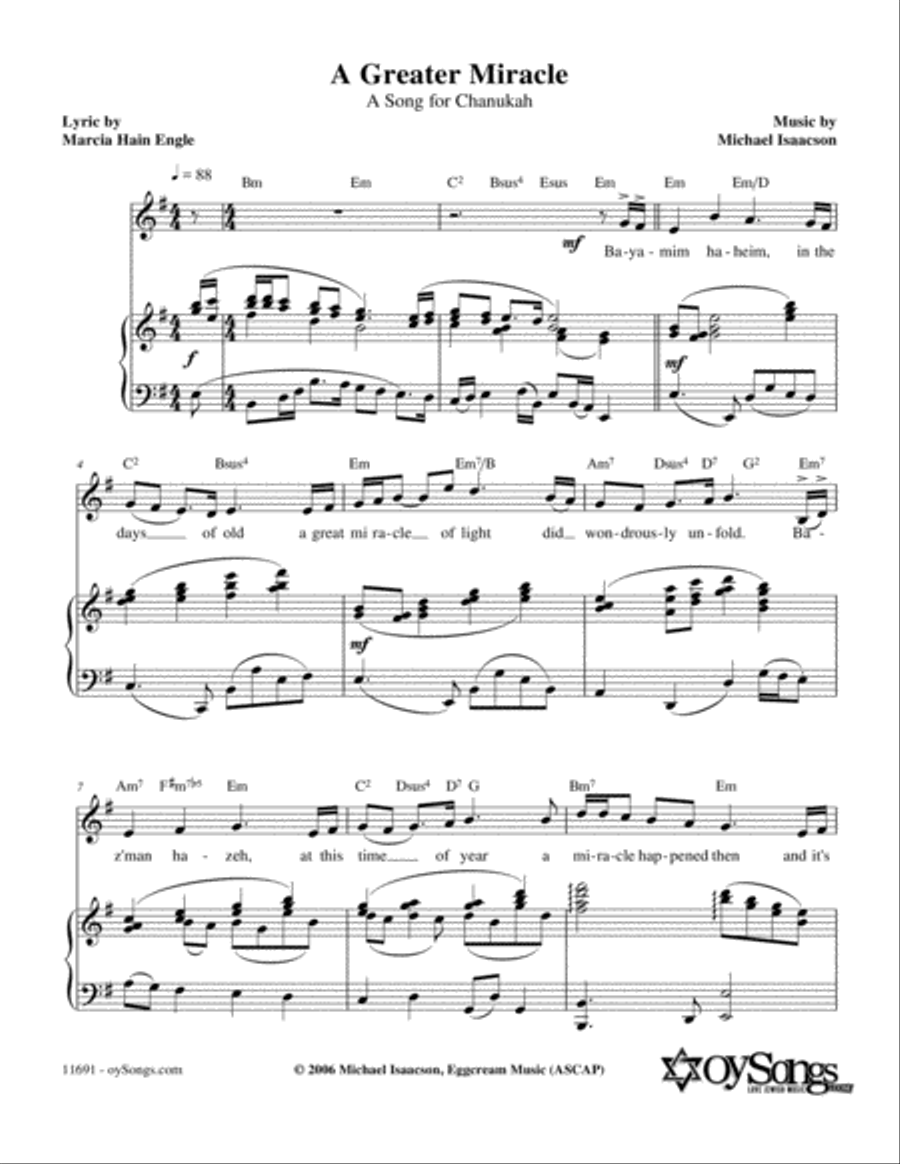 A Greater Miracle Piano, Vocal, Guitar scores gallery preview page 1