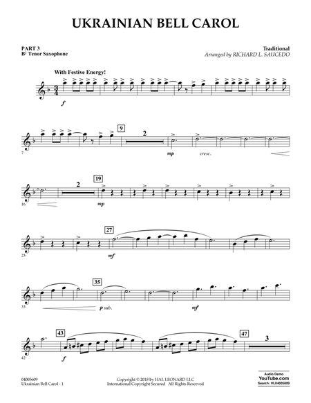 Ukrainian Bell Carol - Pt.3 - Bb Tenor Saxophone