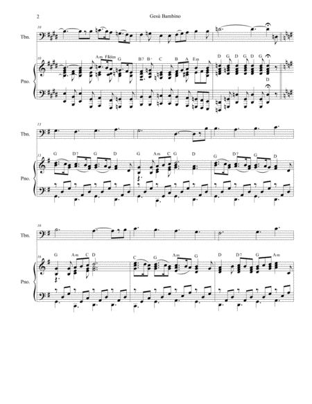 Gesu Bambino (for Trombone solo and Piano) image number null