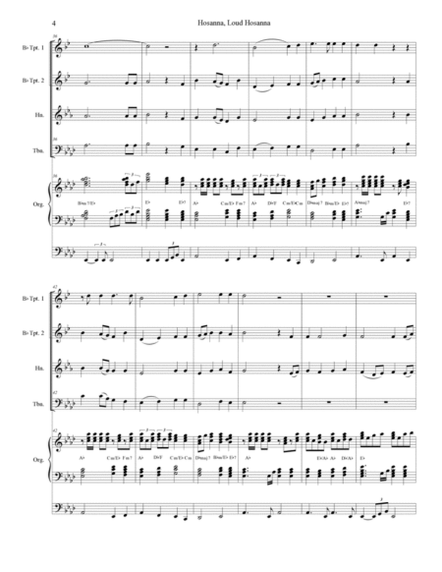 Hosanna, Loud Hosanna (Brass Quartet - Organ accompaniment) image number null