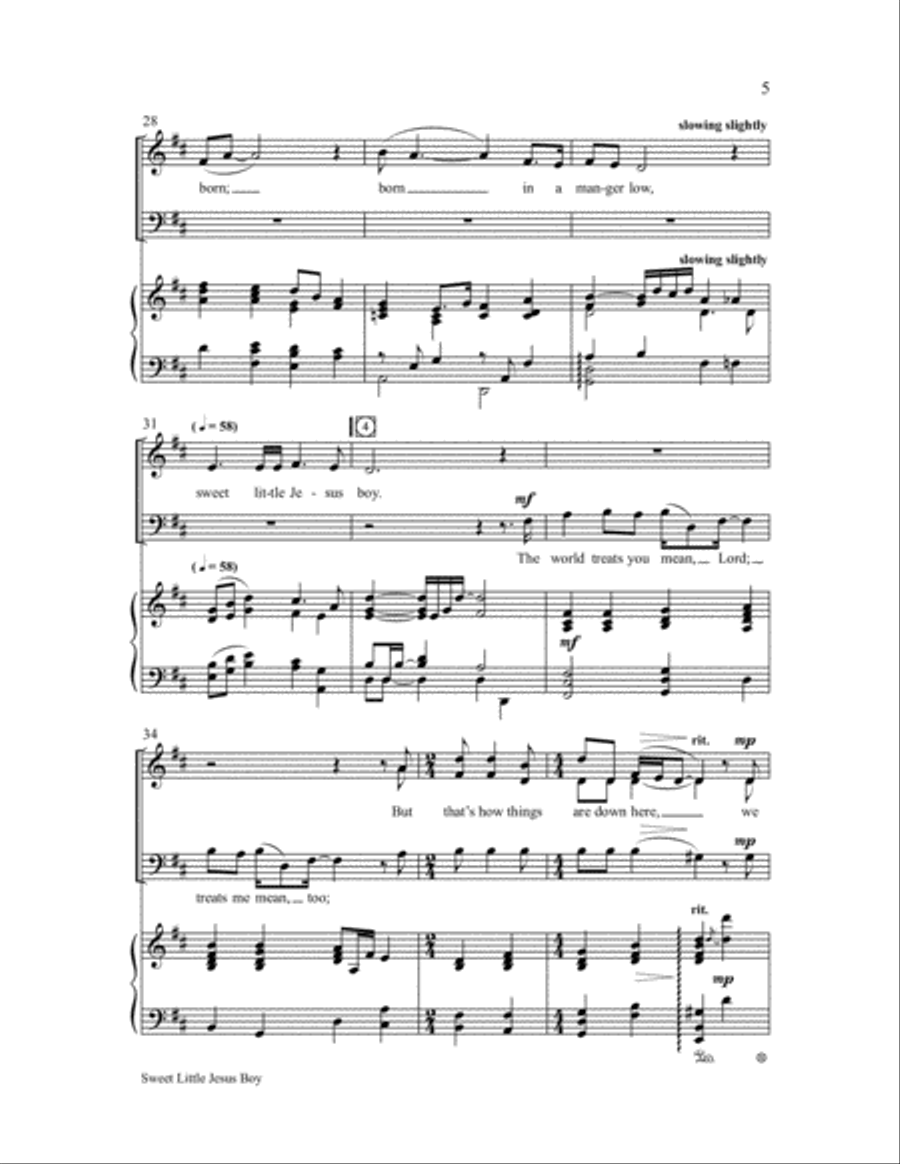 Sweet Little Jesus Boy Sweet Little Jesus Boy 4-Part scores gallery preview page 6