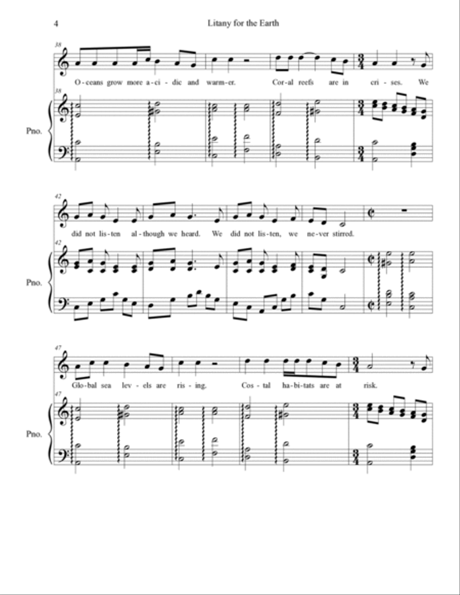 Litany for the Earth Unison Choir scores gallery preview page 4