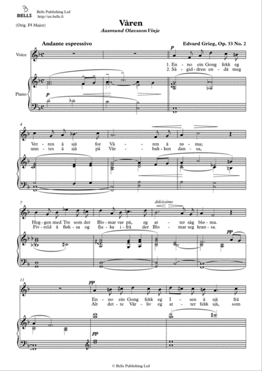 Varen, Op. 33 No. 2 (F Major) Voice Solo scores gallery preview page 1