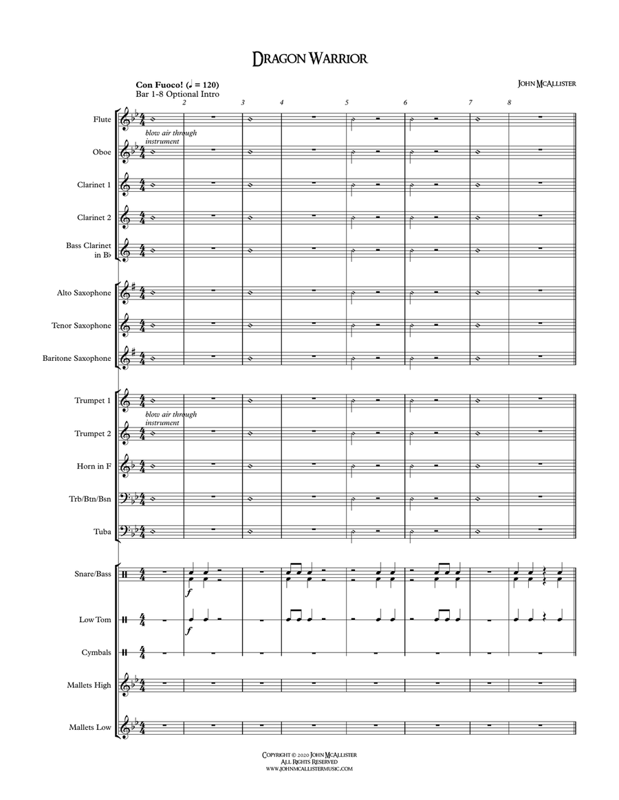 Dragon Warrior - for Young Concert Band Concert Band scores gallery preview page 1