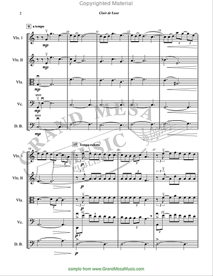 Clair De Lune String Orchestra scores gallery preview page 3