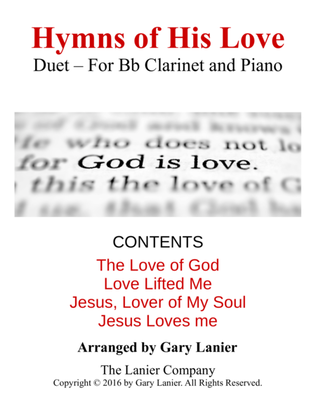 Book cover for Gary Lanier: Hymns of His Love (Duets for Bb Clarinet & Piano)