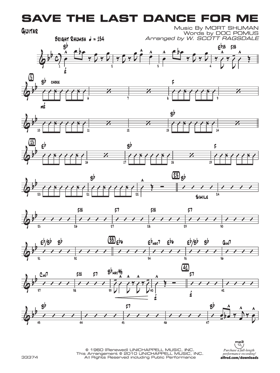 Save the Last Dance for Me: Guitar