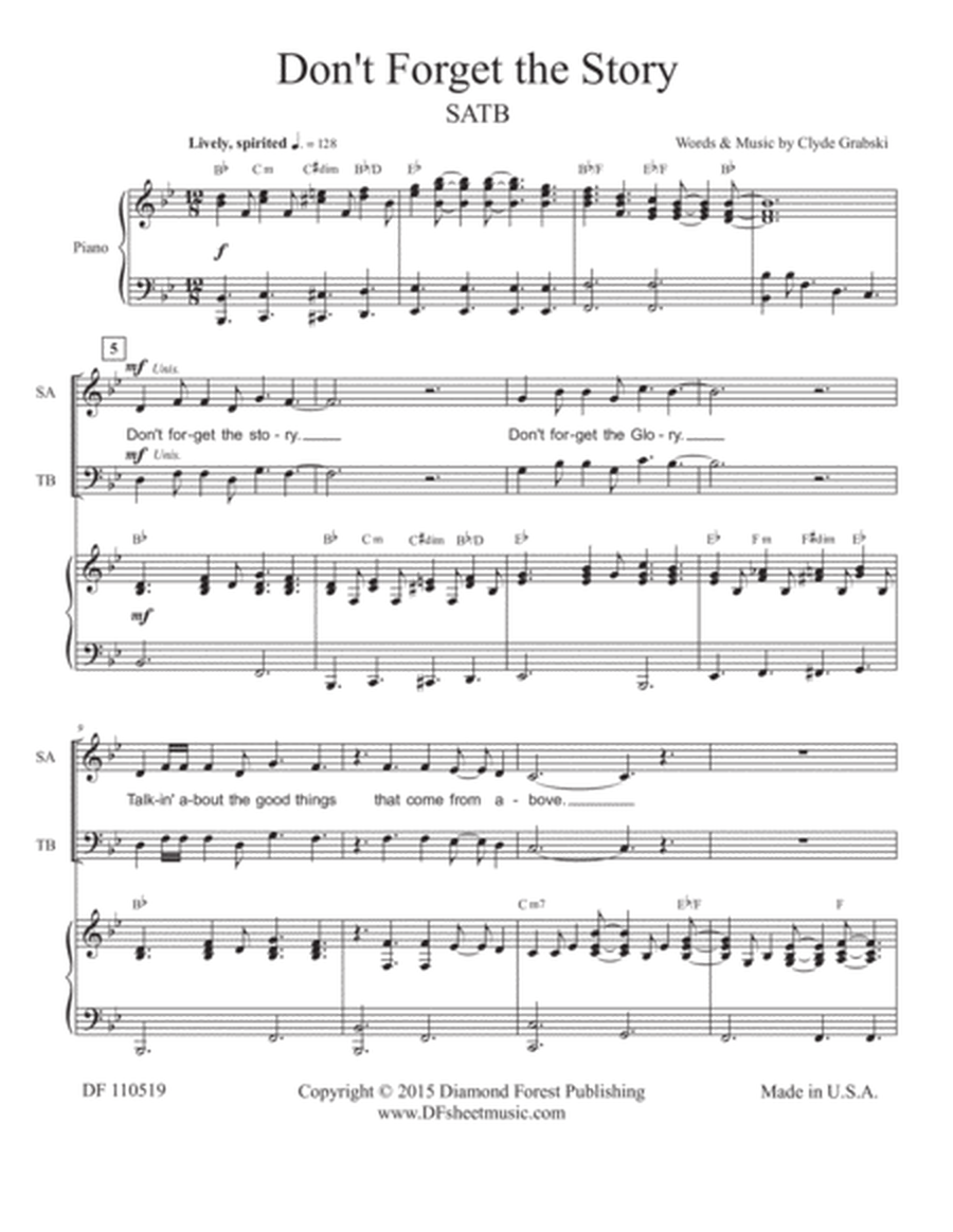 Don't Forget the Story - SATB - Lively and Meaningful Christmas Anthem - Easy voice ranges image number null