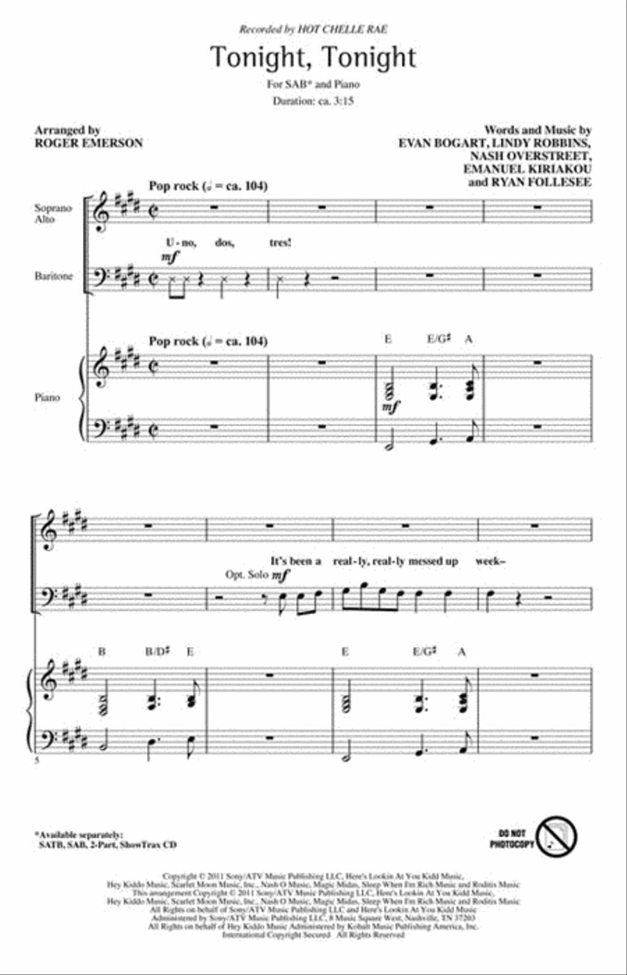 Tonight, Tonight 3-Part scores gallery preview page 2