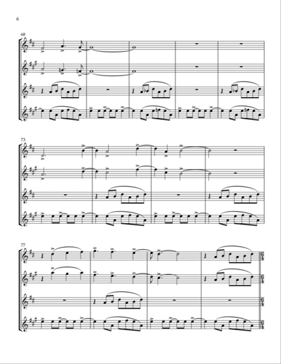 Fanfare For Four Saxophone Quartet scores gallery preview page 6