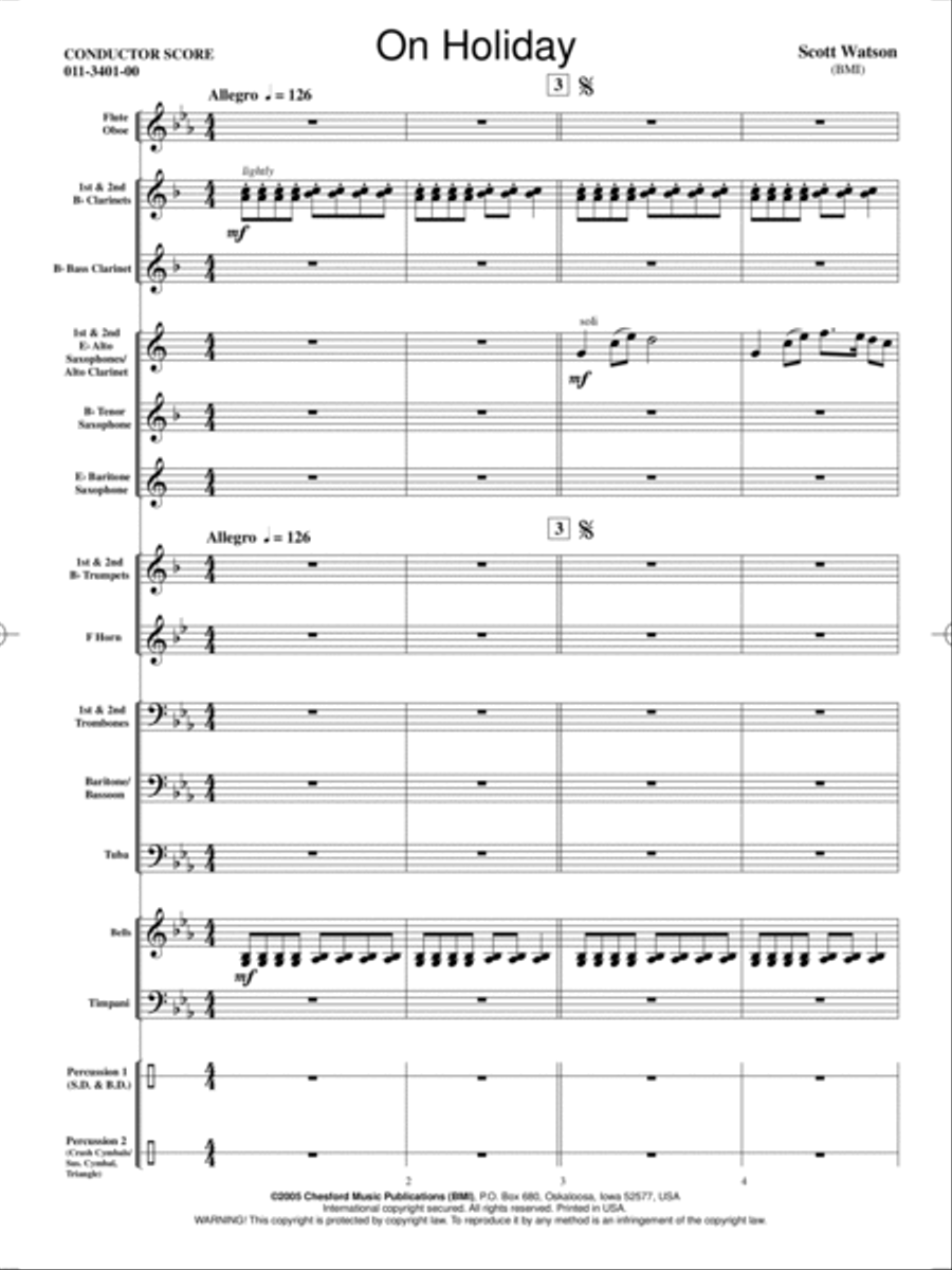 On Holiday Concert Band scores gallery preview page 2