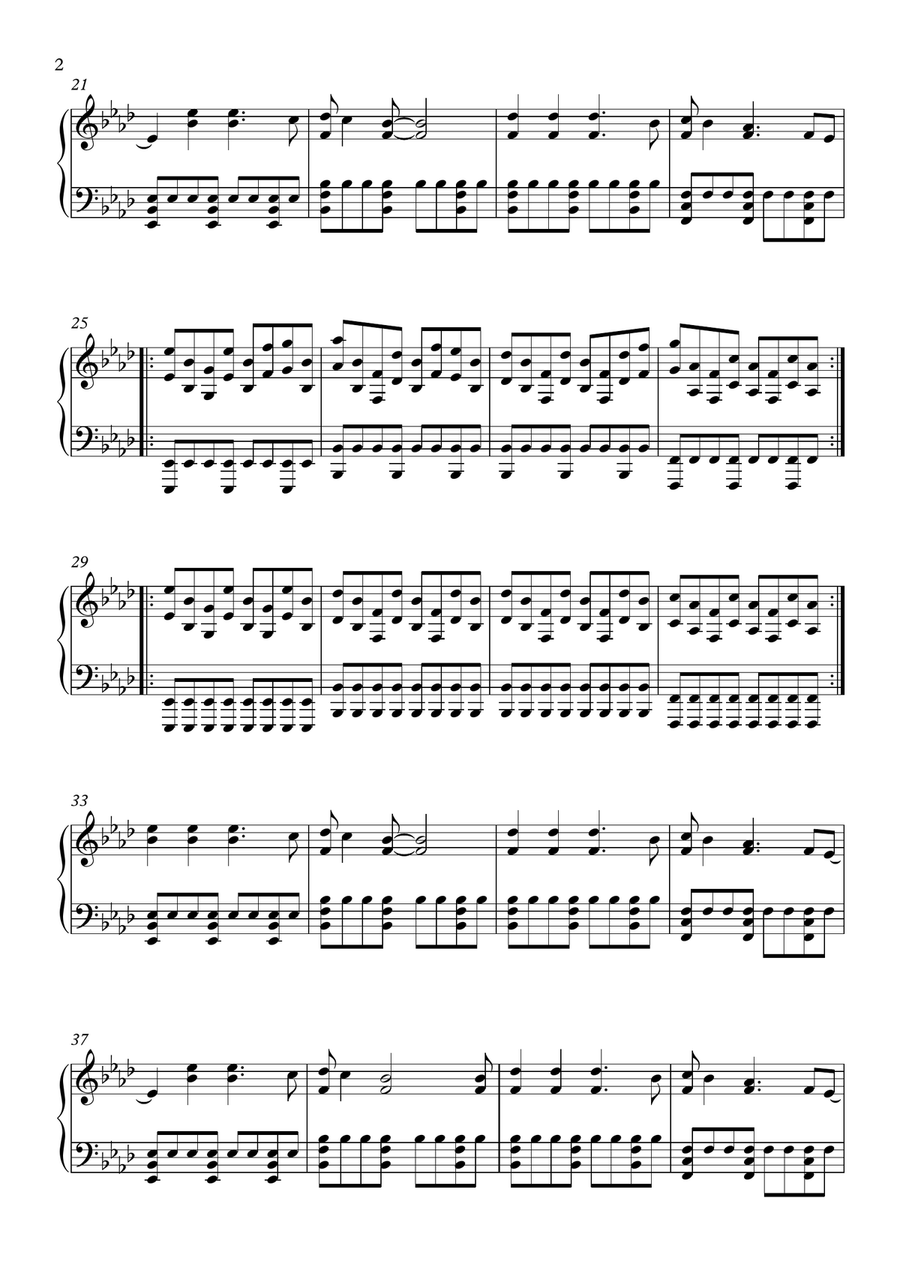 Clocks Piano Solo scores gallery preview page 2