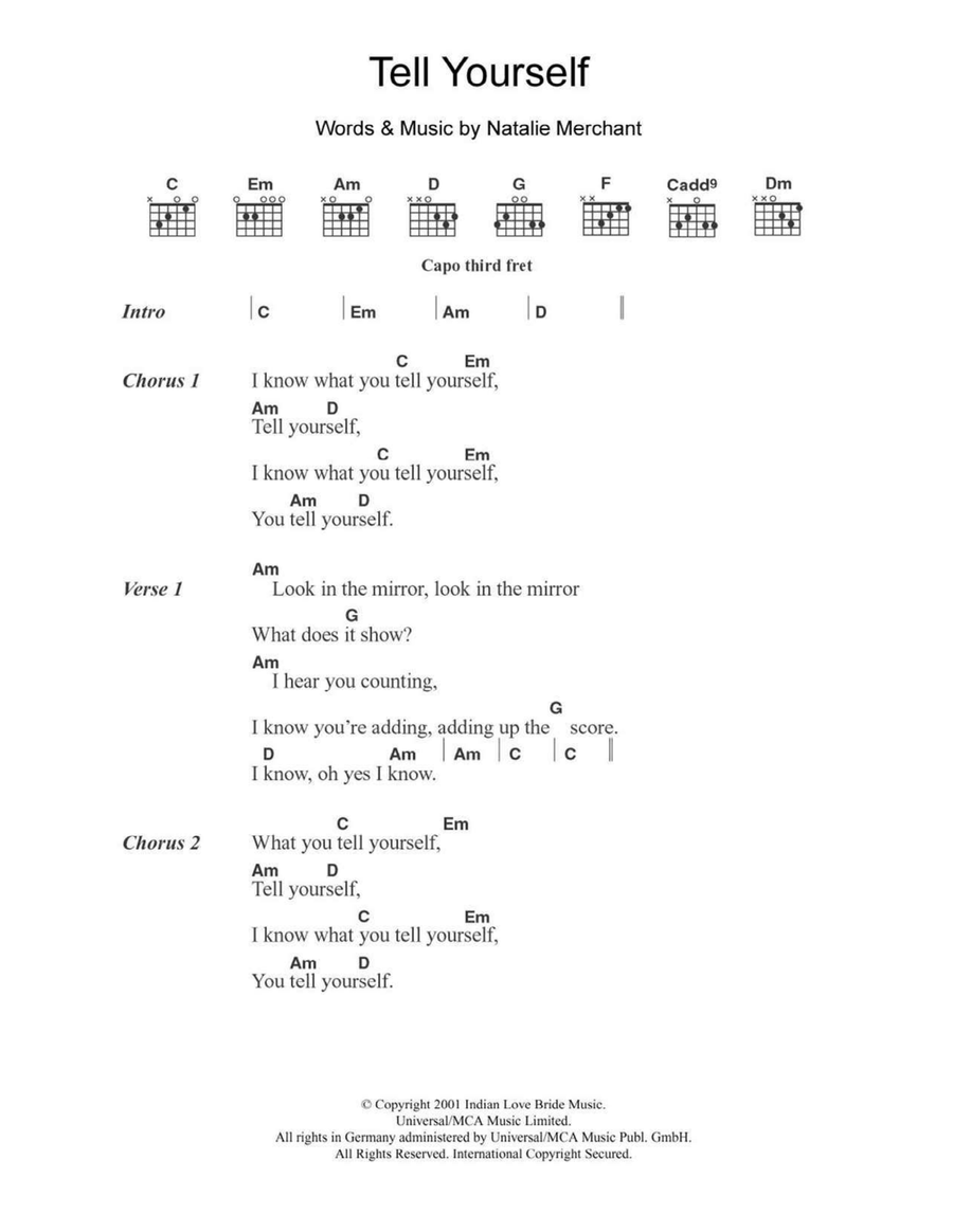 Tell Yourself Acoustic Guitar scores gallery preview page 1