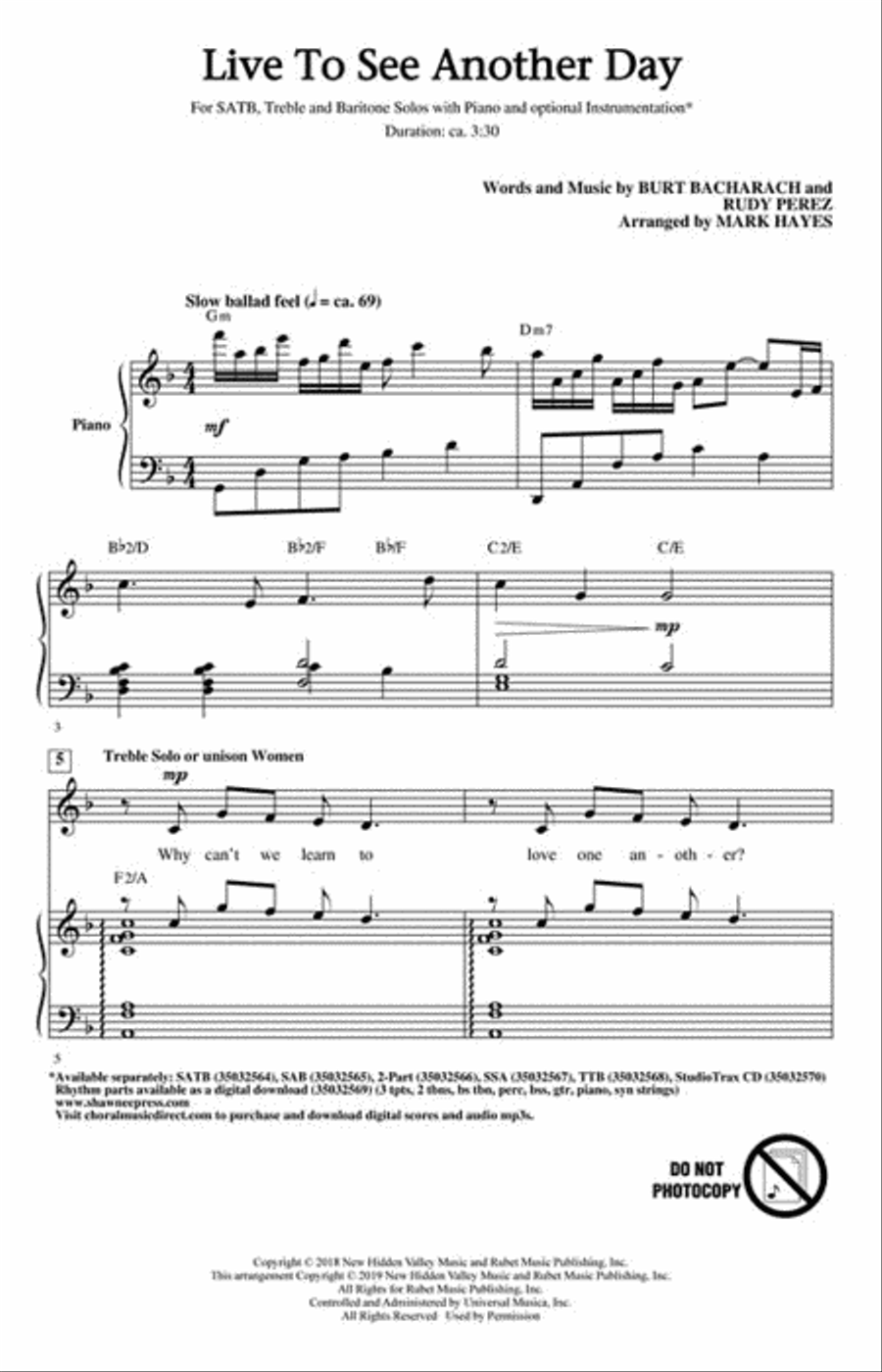 Live to See Another Day Choir scores gallery preview page 2