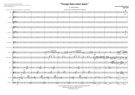 Voyage dans notre Autre --- Symphonic poem for violin cello and orchestra --- FULL SCORE AND PARTS J