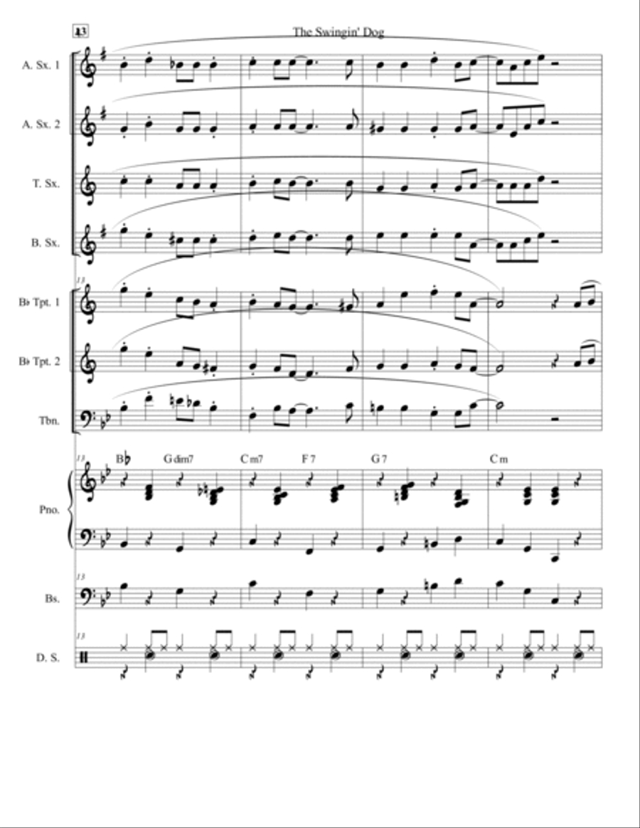 The Swingin' Dog Walker The Swingin' Dog Walker Jazz Ensemble scores gallery preview page 4
