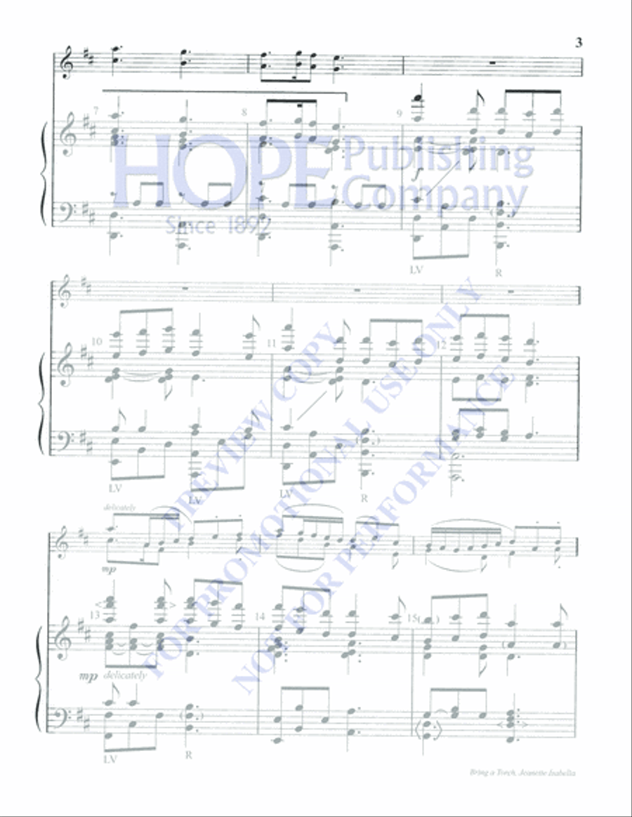 Bring a Torch, Jeanette Isabella 5-Octaves scores gallery preview page 3